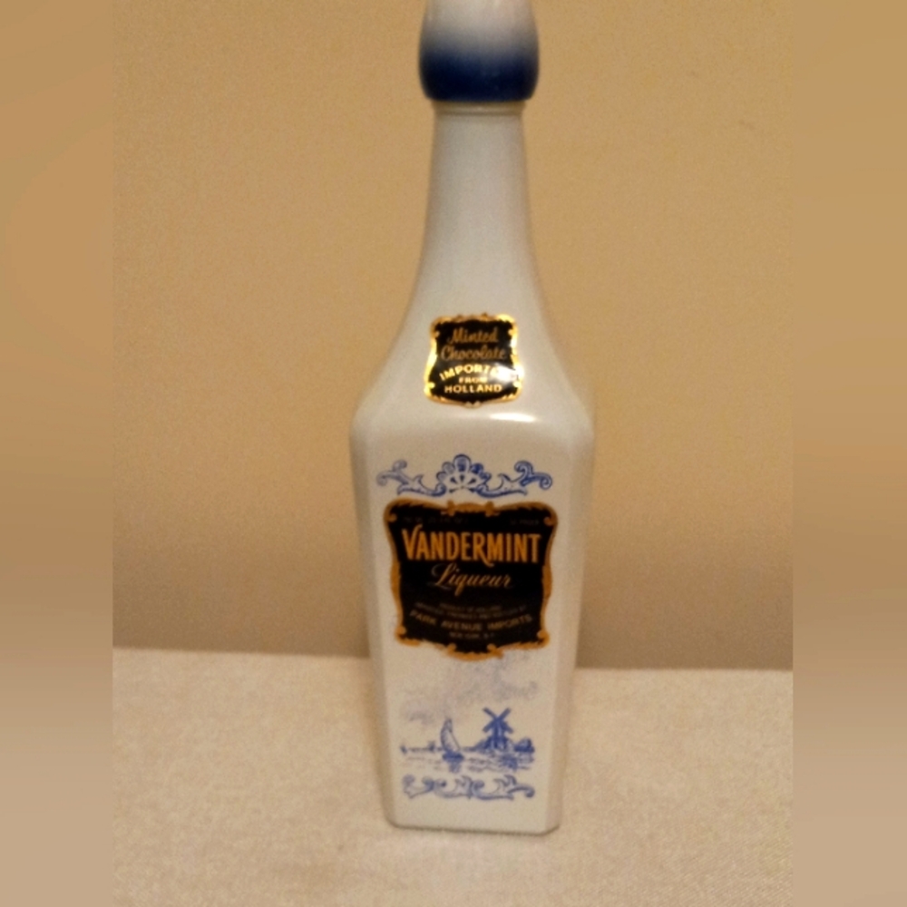 Vtg 70s Vandermint Empty Liquor Bottle Windmill Design